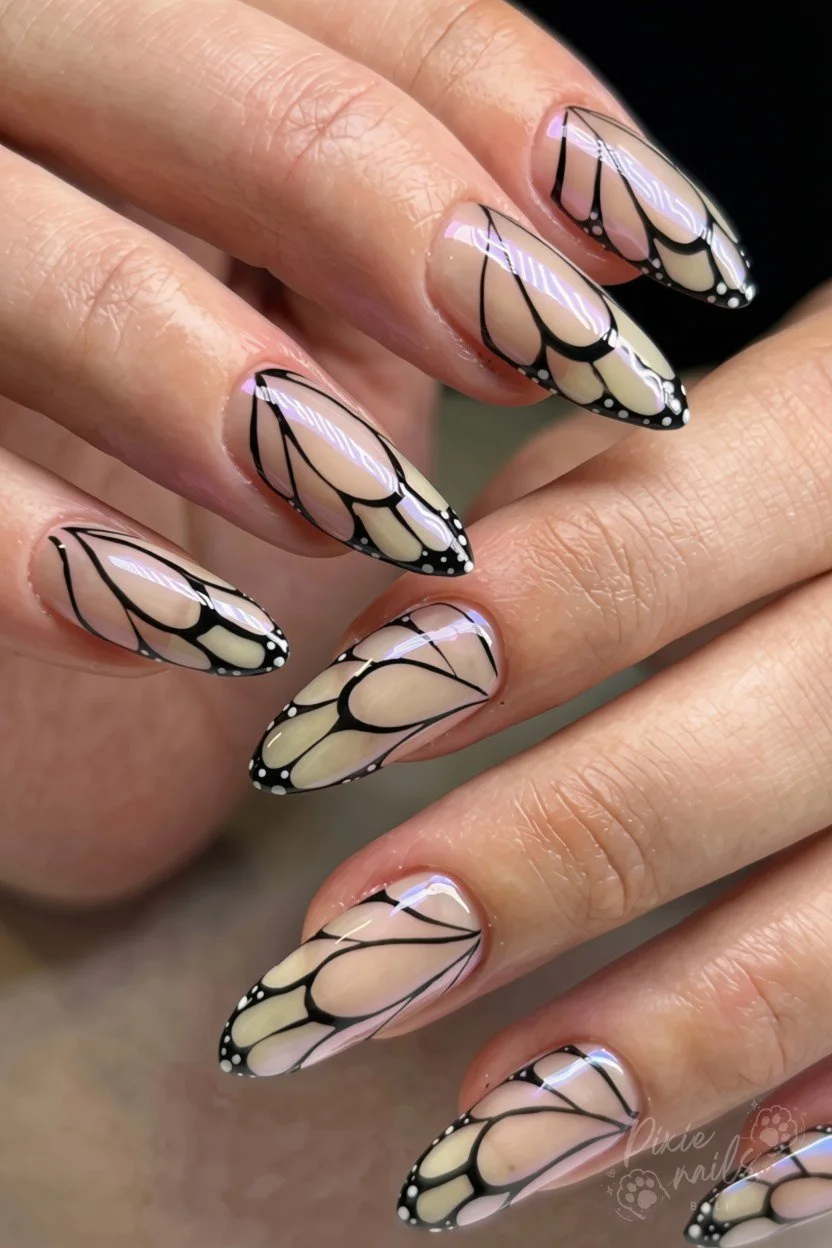 Butterfly wing nail art